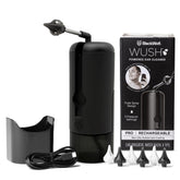 Black Wolf Wush Pro ear cleaner front view, comfortable grip for precise cleaning.