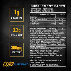 BLACKMARKET CUTS label close-up shows caffeine-forward energy.