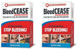 BleedCEASE nosebleed-stop-pack packaging shows ready-to-use sterile kit for quick care