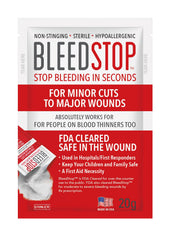 BleedStop coagulation powder application on hand shows rapid bleeding control.