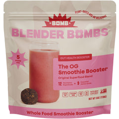 Blender Bombs Original Smoothie Booster bottle for on-the-go nutrition.