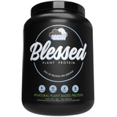 BLESSED vegan protein powder cookies & cream scoop for a protein-rich shake