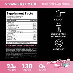 Blessed protein powder scoop shows 23g protein per serving