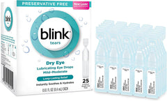 Blink Tears application drops mid-use demonstration for relief rituals.