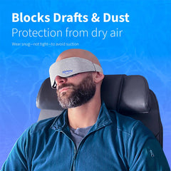 Blinkjoy Blocks Drafts and Dust protects eyes from wind and debris while sleeping