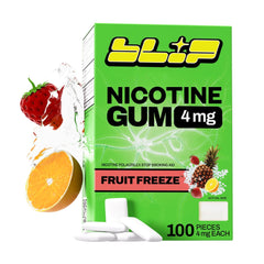 Blip NRT Fruit Freeze gum pack front; may help curb cravings during quit attempts.