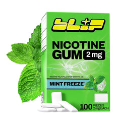 Blip NRT Nicotine Gum box front highlights mint freeze flavor for quitting support