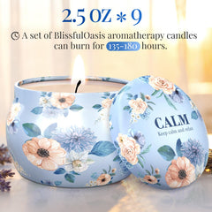 BlissfulOasis candles showing long burn time per set