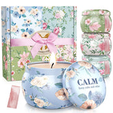 BlissfulOasis scented candle set with four fragrances for gifting or home ambiance