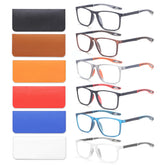 Bloexclu 6-pack reading glasses set with blue light protection for all-day comfort