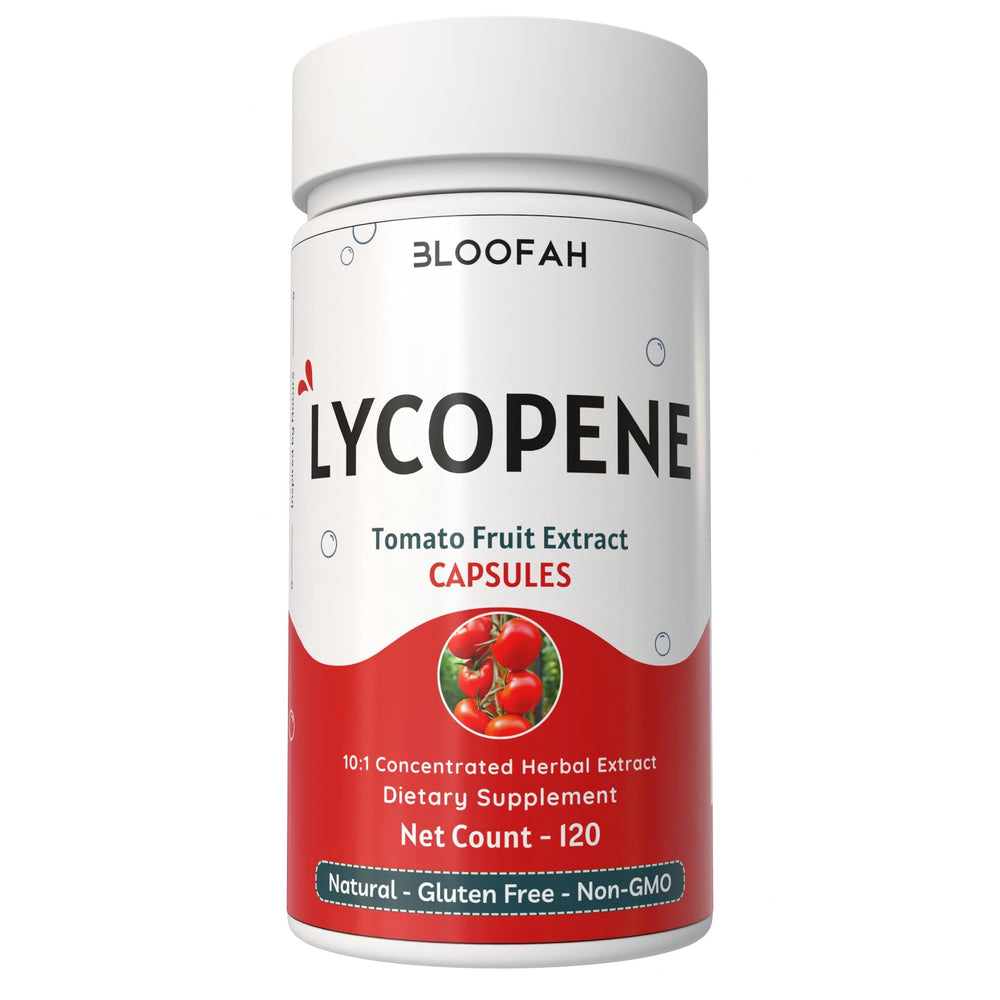 Bloofah bottle on shelf shows 120 capsules for daily carotenoid support.