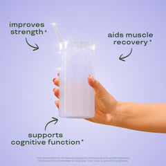 Unflavored Bloom Creatine Monohydrate jar offers versatile mixing with shakes.