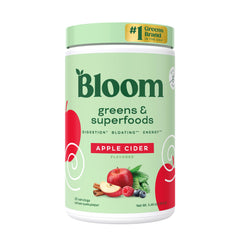 Bloom Nutrition greens powder bottle for a convenient daily gut health boost