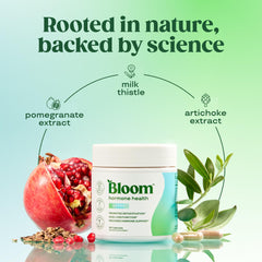 Bloom Nutrition Hormone Support bottle label signals hormone health support.