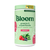 Bloom Nutrition greens powder bottle for a daily berry greens boost.