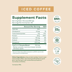 Bloom Nutrition Whey Isolate Iced Coffee shake in glass, ready for a quick workout snack.