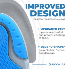 BloomLab gel inserts inside a shoe demonstrating discreet all day comfort