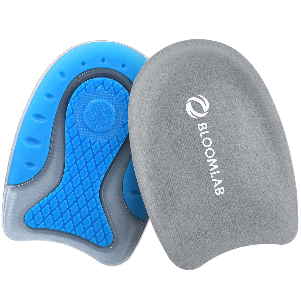 BloomLab brand heel pain relief gel inserts shown in box for easy purchase