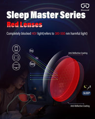 Bloomoak Dream Controller red glasses worn on face with glare reduction