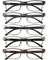 BLS BLUES 1.75 rectangular reading glasses front view with comfortable fit