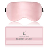 BLSSNZ pink silk sleep mask close-up showing soft fabric and comfortable fit for blackout.