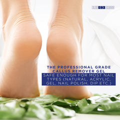 Blue Cross Callus Remover Gel application on dry areas shows target use.