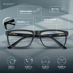 Blue Cut gamer wearing glasses during play emphasizes focus and reduced eye strain potential.