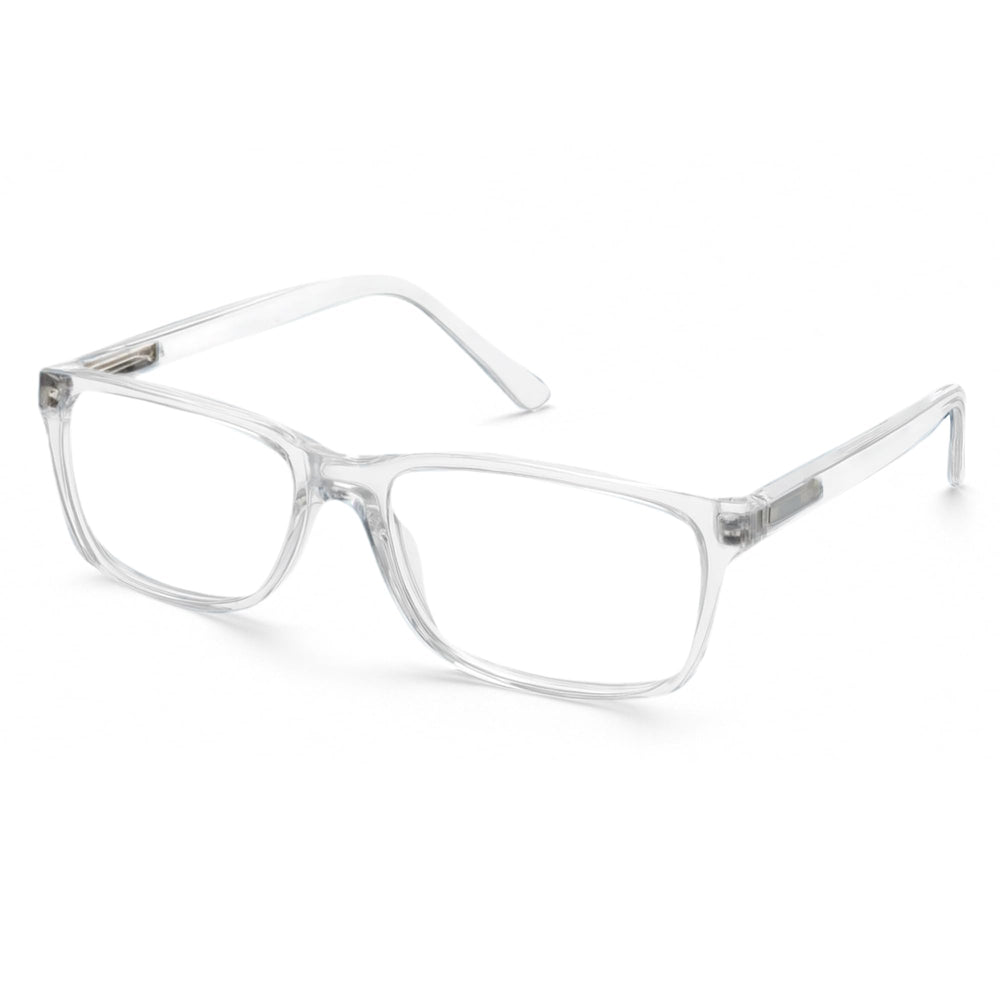 Blue Cut glasses worn by a professional at a computer to reduce eye strain.