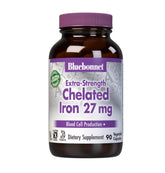 BlueBonnet Albion 27 mg iron bottle with chelated formula supports efficient absorption.