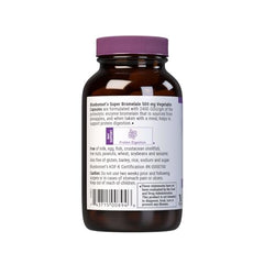 BlueBonnet Bromelain label shows vegan, non-GMO, gluten-free attributes for daily use.