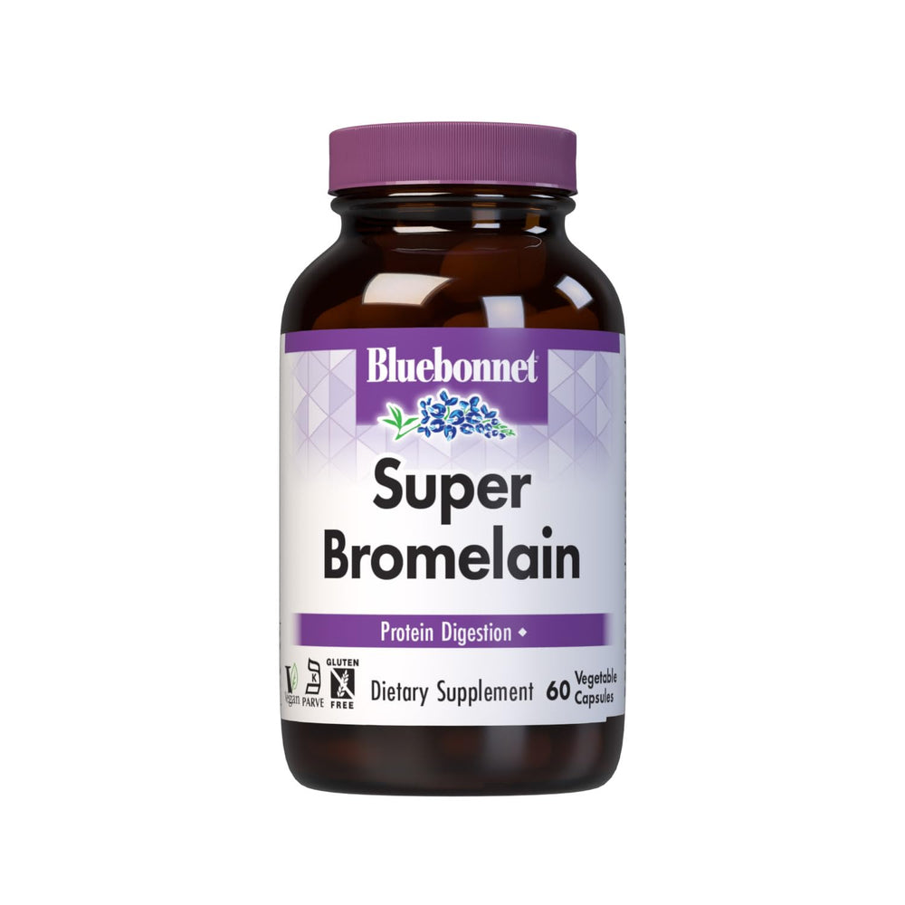 BlueBonnet Bromelain pineapple extract bottle supports protein digestion.