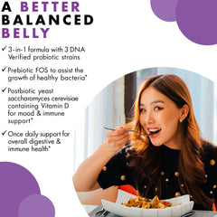 BlueBonnet digestive health scene with bottle beside meals illustrating daily gut wellness routine