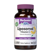 BlueBonnet Liposomal Vitamin C bottle close-up highlighting 90 servings and vegan formula