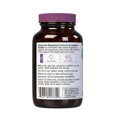 BlueBonnet Magnesium & B6 ingredient panel with Mg and B6 details.