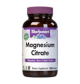 BlueBonnet Magnesium Citrate 400 mg caplets bottle front supports energy production.