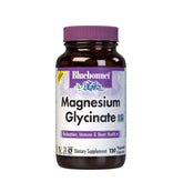 BlueBonnet Magnesium Glycinate 400mg bottle front highlights maximum absorption for daily use.