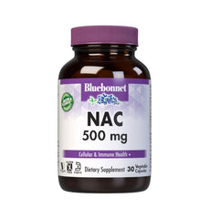 BlueBonnet NAC 500 mg capsules bottle for daily cellular support