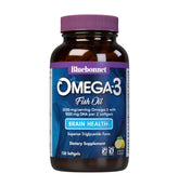 BlueBonnet Omega-3 Brain Formula bottle front for daily cognitive support