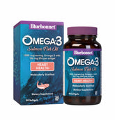 BlueBonnet Omega-3 Salmon Oil Softgels bottle highlighting 1000 mg per serving.