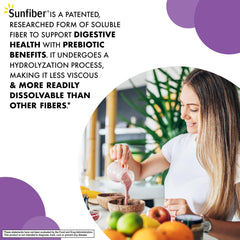 Unflavored Sunfiber blends into drinks without altering taste