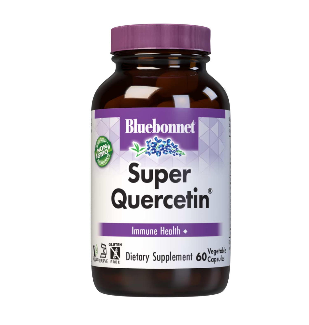 BlueBonnet Super Quercetin bottle with capsules helps support seasonal immune health.