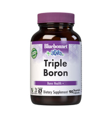 BlueBonnet Triple Boron bottle cap close-up highlights vegan bone support.