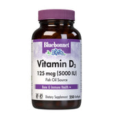 BlueBonnet Vitamin D3 softgel bottle supports bone health and immune wellness.