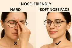 Bluelark EVA foam nose pads in half-moon shape for gentle cushioning and secure adhesion