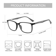 BLUEMOKY blue light reading glasses with spring hinges for adjustable fit