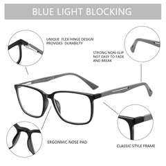 BLUEMOKY blue light reading glasses with ultra-lightweight design for long sessions