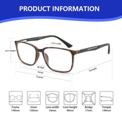 BLUEMOKY sport square frame reading glasses with anti glare design for screens