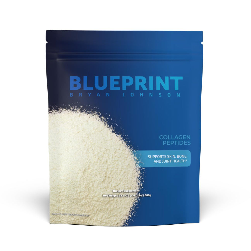 Blueprint Bryan Johnson collagen powder 20g serving in scoop for daily use