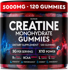Blumask Lab Creatine Gummies bottle for convenient preworkout support.