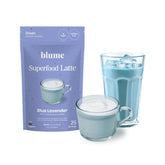 Blume blue lavender latte powder tub for calming bedtime ritual
